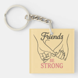 Inspirational Friendship Square Keychain Schlüsselanhänger