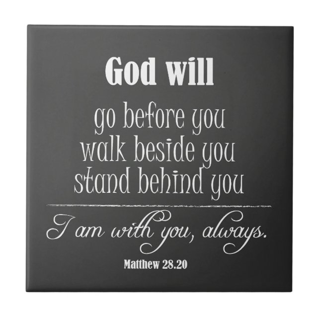 Inspirational God Will Quote with Bible Verse Fliese (Vorderseite)