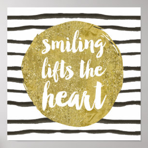 Inspirational Gold Lettering Typography Quote Poster