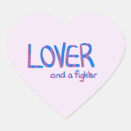 Inspirational Hand Drawn Blue and Pink Quote Herz-Aufkleber