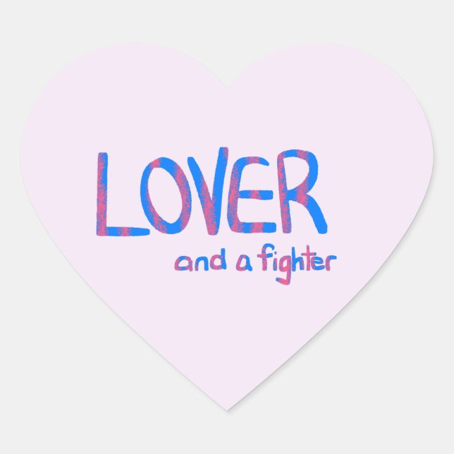 Inspirational Hand Drawn Blue and Pink Quote Herz-Aufkleber (Vorderseite)