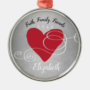 Inspirational Heard Faith Family Friends Urlaub Ornament Aus Metall