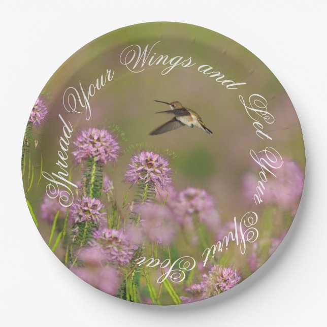 Inspirational Hummingbird Wings Pappteller (Vorderseite)