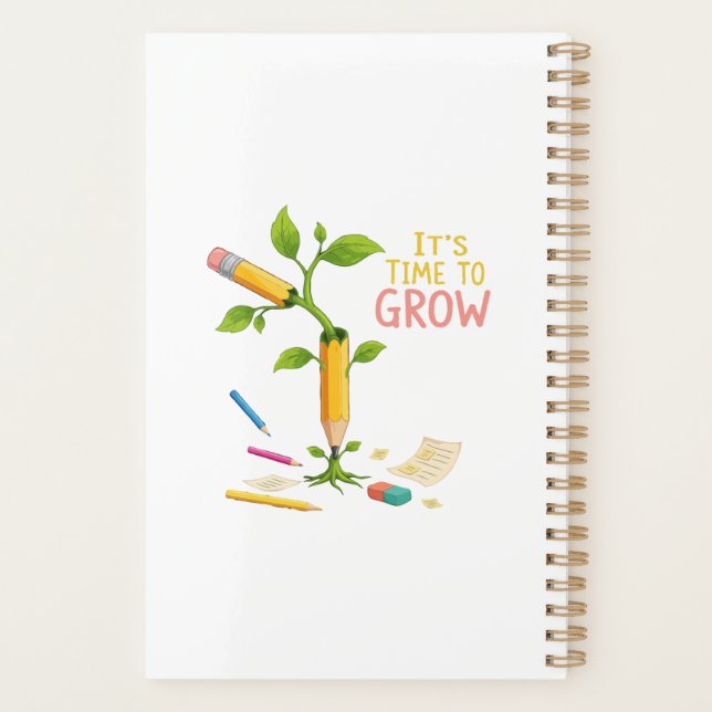 Inspirational "It's Time to Grow" Pencil Plant  Planer (Rückseite)