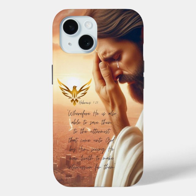 Inspirational Jesus Praying Gold Dove Scripture Case-Mate iPhone Hülle (Rückseite)