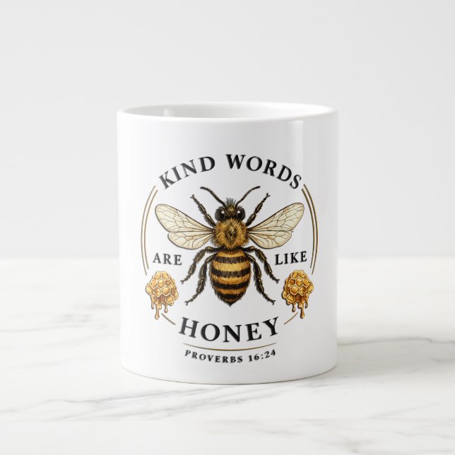 inspirational Kind Words/Bee Jumbo-Tasse (Vorderseite)