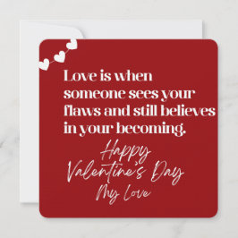Inspirational Love Quote Valentine's Day Card for Feiertagskarte