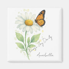 Inspirational Magnet - Daisy & Butterfly