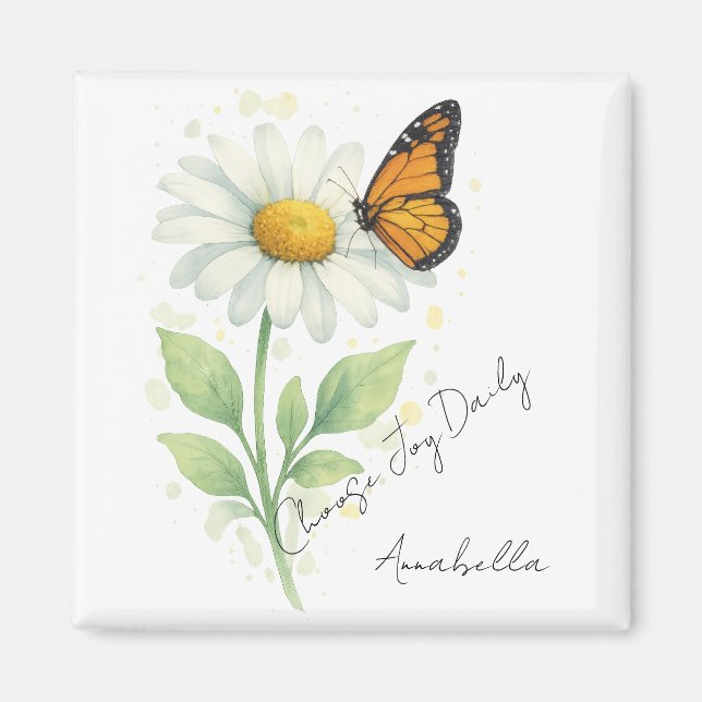 Inspirational Magnet - Daisy & Butterfly (Vorne)