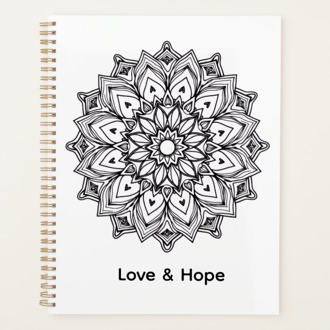 Inspirational Mandala Love & Hope: Planner Planer (Vorderseite)