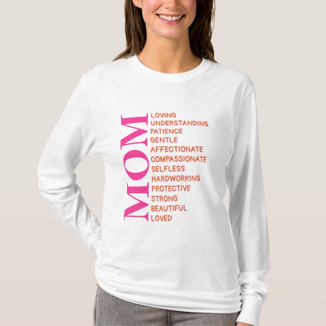 Inspirational Mom Shirt – Editable Back Text (Vorderseite)