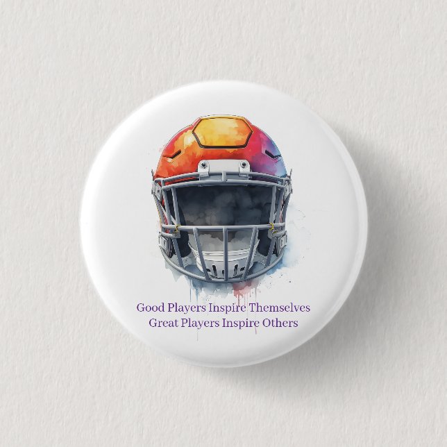 Inspirational Motivational Football Helmet  Button (Vorderseite)
