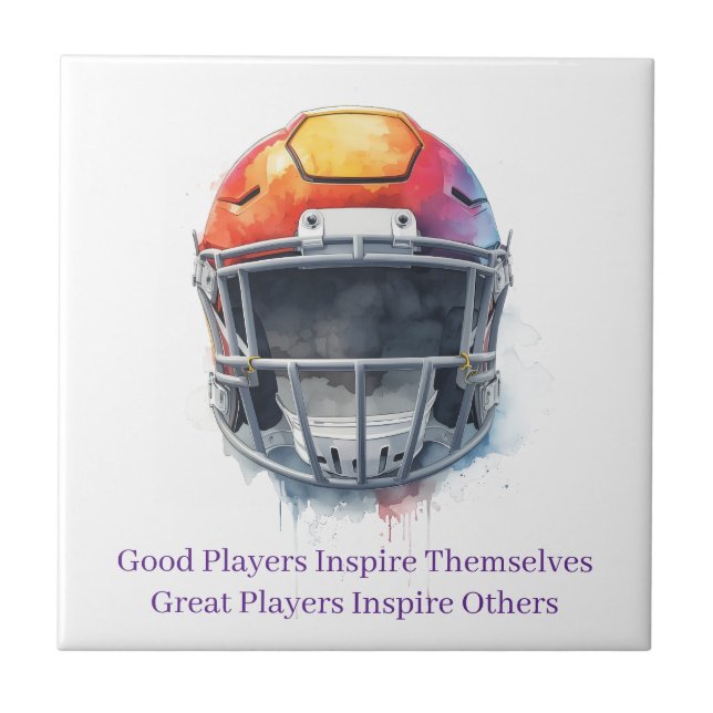 Inspirational Motivational Football Helmet  Fliese (Vorderseite)