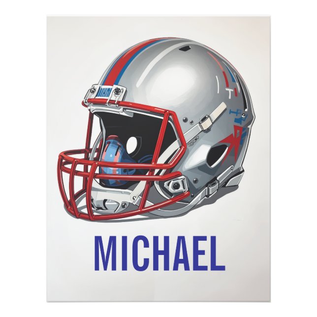 Inspirational Motivational Football Helmet Name Fotodruck (Vorne)