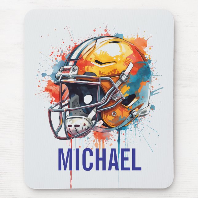 Inspirational Motivational Football Helmet Name Mousepad (Vorne)