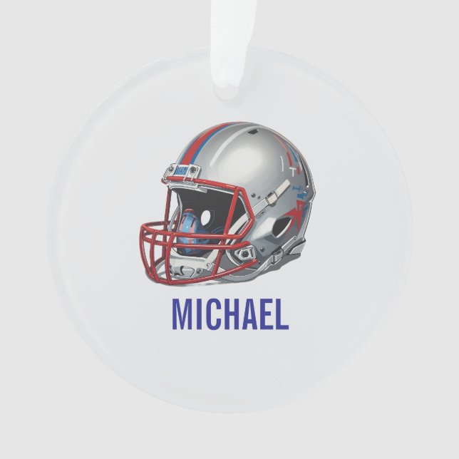 Inspirational Motivational Football Helmet Name Ornament (Vorderseite)