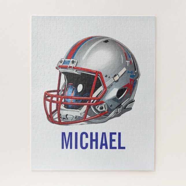 Inspirational Motivational Football Helmet Name Puzzle (Vertikal)