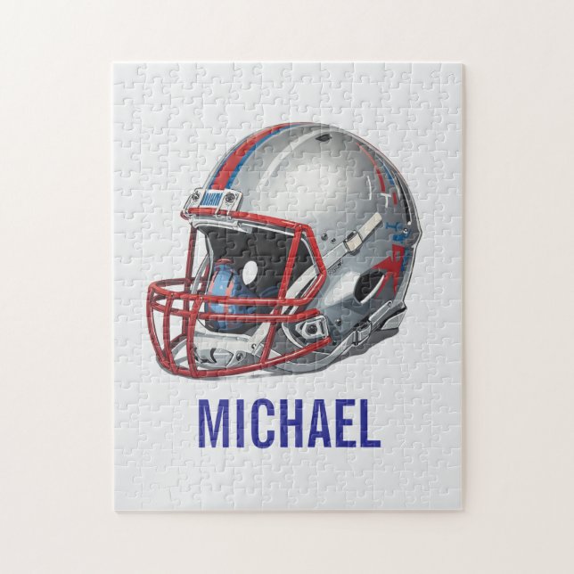 Inspirational Motivational Football Helmet Name Puzzle (Vertikal)