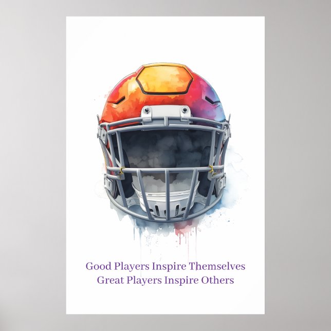 Inspirational Motivational Football Helmet  Poster (Vorne)