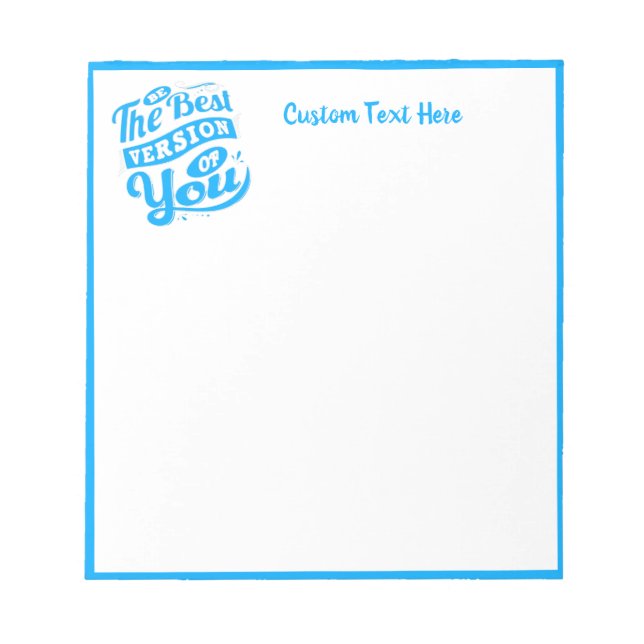 Inspirational Motivational Quote Blue Personalized Notizblock (Vorderseite)