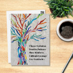 Inspirational Motivational Quote Tree Postkarte<br><div class="desc">This decorative postcard features a mosaic tree in rainbow colors and an inspiring quote.
Because we create our own artwork you won't find this exact image from other designers.
Original Mosaic © Michele Davies.
Original Quote © Michele Davies.</div>