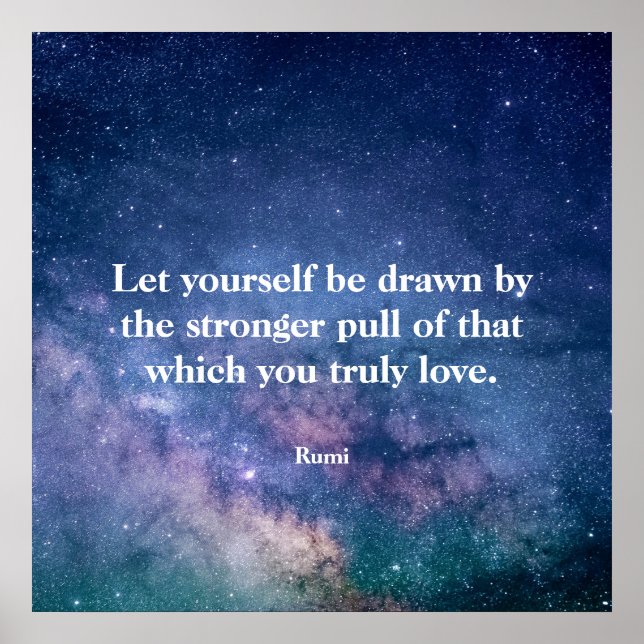 Inspirational Motivational Rumi Quote Universe Poster (Vorne)