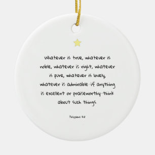 Inspirational Motivational Scripture Bible Quote Keramik Ornament