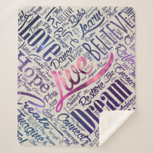 Inspirational motivierend Wort-Wolken-Kunst Sherpadecke