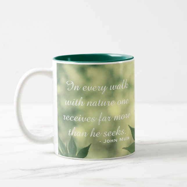 Inspirational Nature Quote Zweifarbige Tasse (Links)
