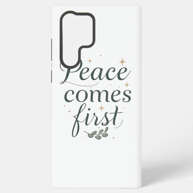 Inspirational "Peace Comes First" Quote Samsung Galaxy Hülle (Rückseite)