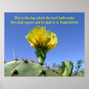 inspirational Psalmplakat-Kaktus-Blume Poster