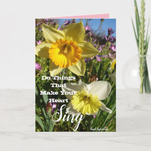 Inspirational Quote Daffodil Floral Flower Card Karte