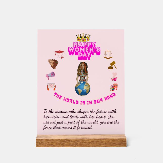 Inspirational Quote happy women's day Acrylschild (Vorderseite)