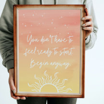Inspirational Quote Mystic Sun Orange Watercolor