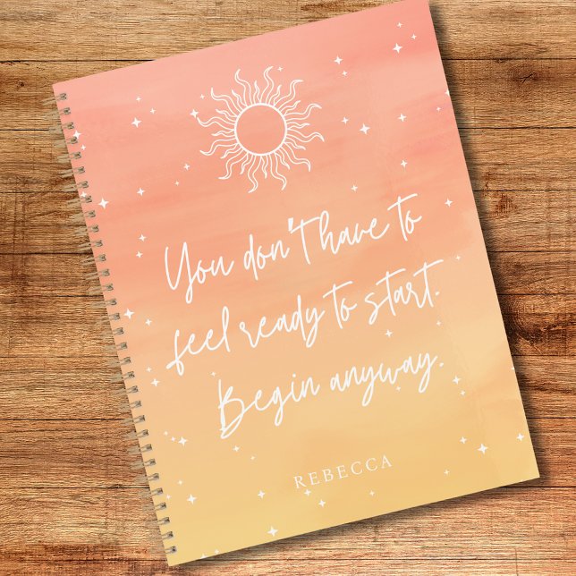 Inspirational Quote Mystic Sun Personalized Name  Planer (Inspirational Quote Mystic Sun Personalized Name Planner)