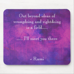 Inspirational Rumi Zitat auf lila abstraktem Mousepad
