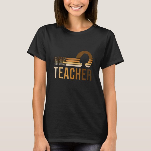 Inspirational Teacher Melanin Shade Afro Pride Gif T-Shirt (Vorderseite)