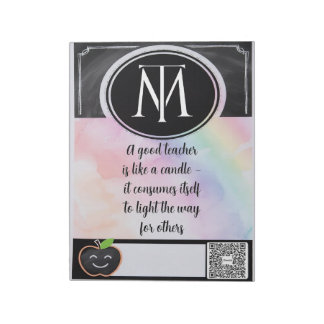 Inspirational Teacher QR Notepad Notizblock