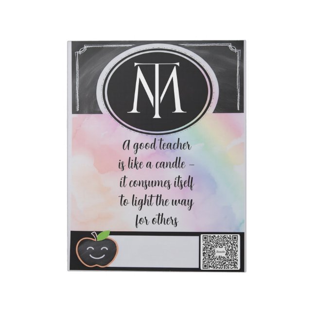 Inspirational Teacher QR Notepad Notizblock (Rotiert)