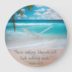 Inspirational Tropical Beach Clock Große Wanduhr