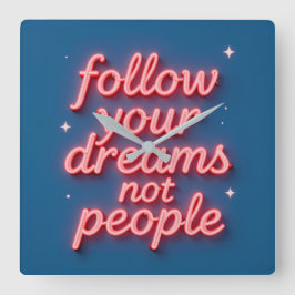 Inspirational Wall Clock Quadratische Wanduhr