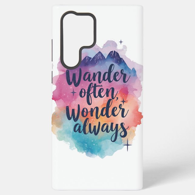 Inspirational Watercolor Wanderlust Message Samsung Galaxy Hülle (Rückseite)
