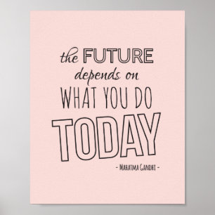 Inspirational Zitat-Plakat der zukünftige rosa Poster