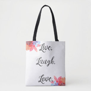 Inspirational Zitat-Tasche, LiveLiebe-Lachen-Kunst