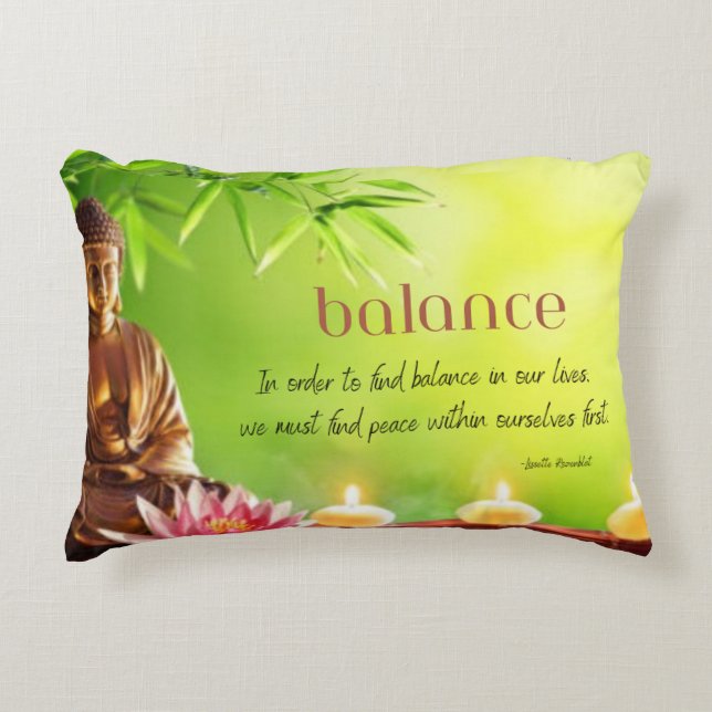 INSPIRATIONALER BALANCE BUDDHA PILLOW DEKOKISSEN (Vorderseite)