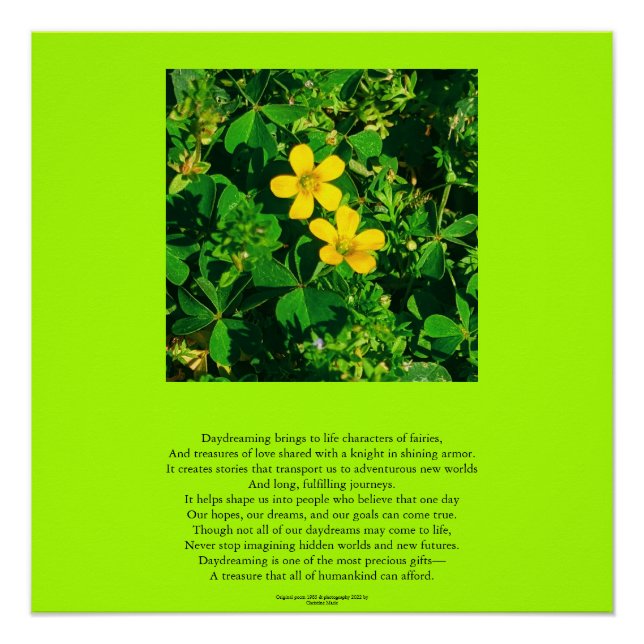 Inspirationelles Daydreaming Gedicht Poster (Vorderseite)