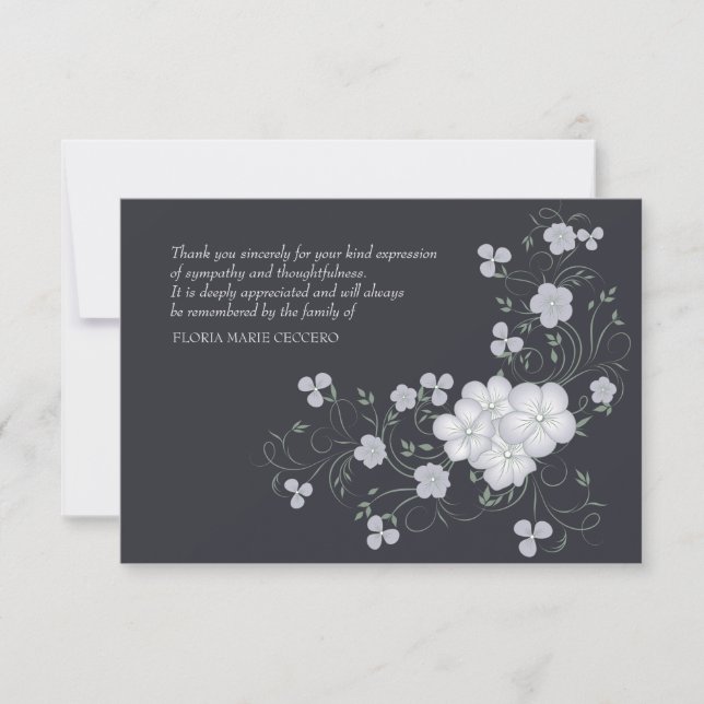 Inspirations-Begräbnis danken Ihnen zu kardieren Dankeskarte (Vorderseite)