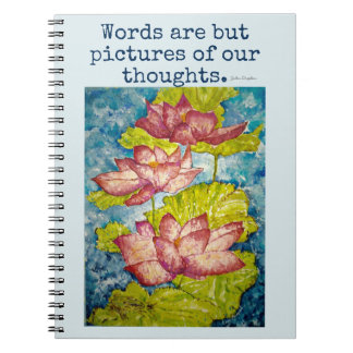 Inspirations-rosa Lotus-Aquarell-Kunst-Notizbuch Notizblock