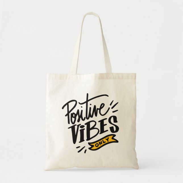  Inspirationsangebot Nur positive Vibes Tragetasche (Vorne)