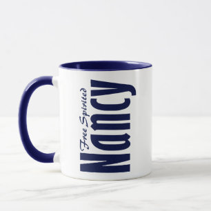 Inspirationsangepasster Name "Nancy" in Navy Blue Tasse